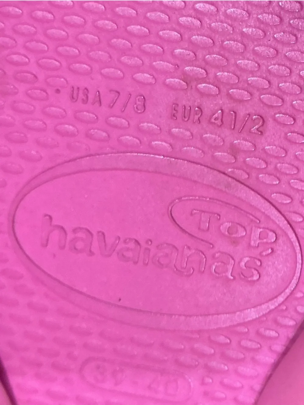 Havaianas Bright Pink Floral Beaded Flip Flops size 8
